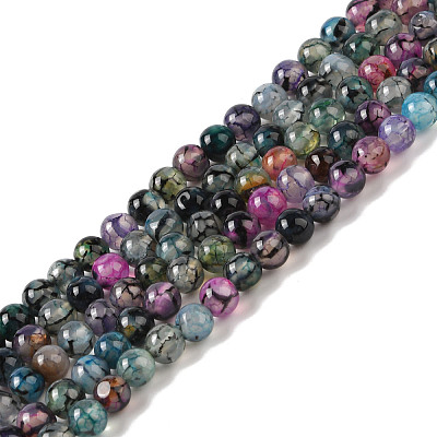 Natural Dragon Veins Agate Bead Strands X-G-NH0013-B01-01-1