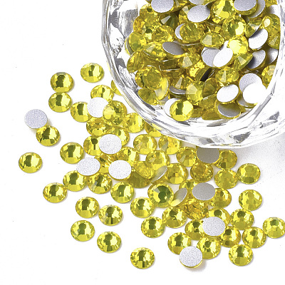 Glass Flat Back Rhinestone Cabochons X-RGLA-S002-12SS-33-1