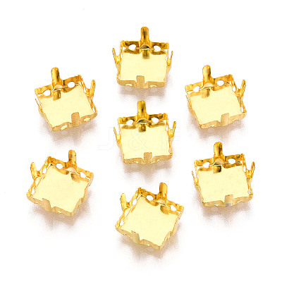 201 Stainless Steel Sew on Prong Settings STAS-T032-08-10mm-G-1