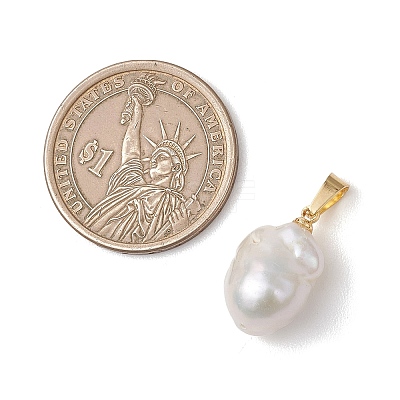 Natural Baroque Pearl Keshi Pearl Pendants PALLOY-JF05003-1