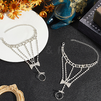 2Pcs Crystal Rhinestone Tennis Ring Bracelet BJEW-CN0001-17B-1