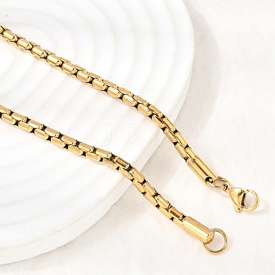 304 Stainless Steel Box Chain Necklaces for Unisex NJEW-K305-02B-G-1
