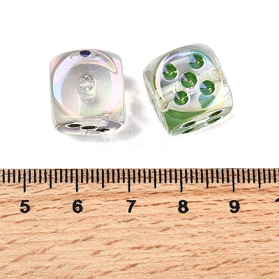 UV Plating Transparent Acrylic Beads OACR-H054-13-1