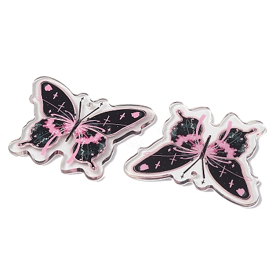 Transparent Printed Acrylic Pendants TACR-P005-02B-1