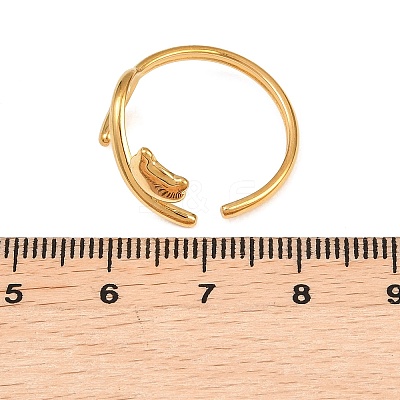 304 Stainless Steel Cuff Open Rings for Women RJEW-Z134-01G-02-1