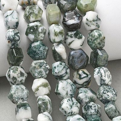 Natural Tree Agate Beads Strands G-G463-A07-10x11mm-1
