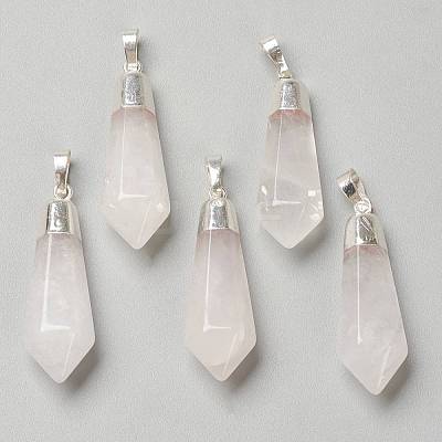 Natural Quartz Crystal Pointed Pendants G-P445-E13-1