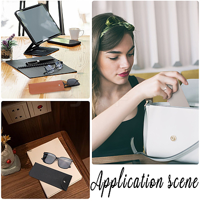 5Pcs 5 Colors Rectangle PU Leather Eyelasses Case AJEW-CN0005-39-1
