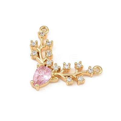 Brass Micro Pave Cubic Zirconia Pendants KK-F919-29G-1
