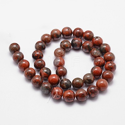 Natural Brecciated Jasper Bead Strands G-G735-35-10mm-1