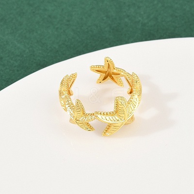 Brass Cuff Rings for Women RJEW-H256-17B-G-1
