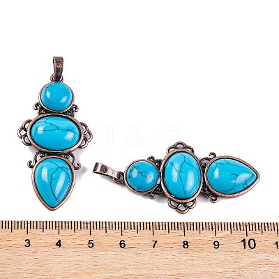 Synthetic Turquoise Pendants G-Q158-04-01-1