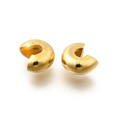 304 Stainless Steel Crimp Beads Covers STAS-P239-34G-06-1