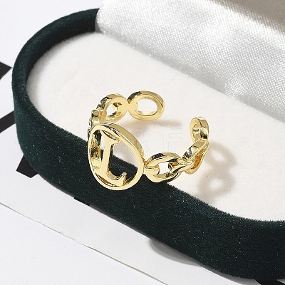 Brass Open Cuff Rings for Women RJEW-K289-01G-L-1