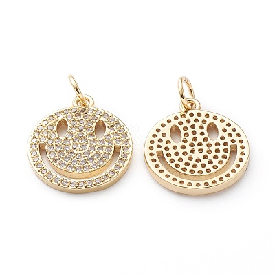Brass Micro Pave Clear Cubic Zirconia Pendants LS-ZIRC-Z014-08G-1