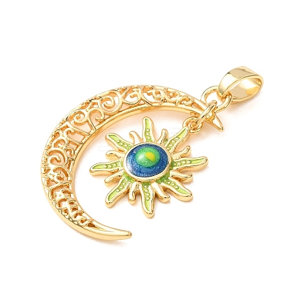 Brass Enamel Pendants KK-CBA5C1E-01G-1
