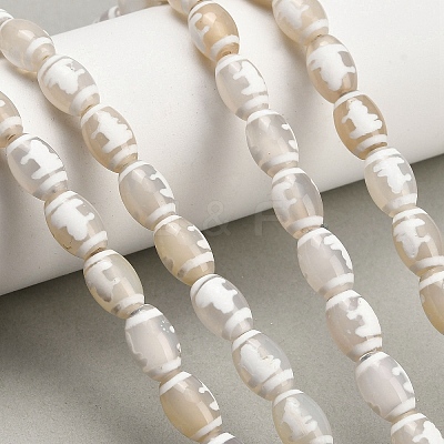 Tibetan Style dZi Beads Strands GG-CBA4812-C03-8X12MM-1