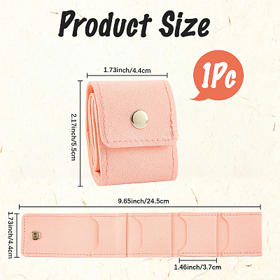 1Pc PU Leather Jewelry Rolls ABAG-CL0001-43B-1