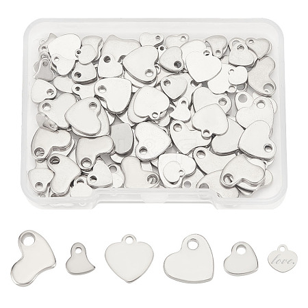   120Pcs 6 Styles 201 Stainless Steel Charms STAS-PH0005-61-1