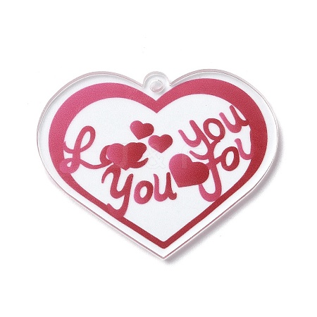 Valentine's Day Transparent Acrylic Pendant LS-OACR-A025-02G-1