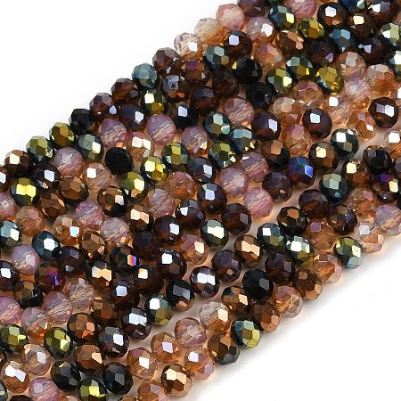 Electroplate Glass Beads Strands X-EGLA-B011-06A-6x5mm-1