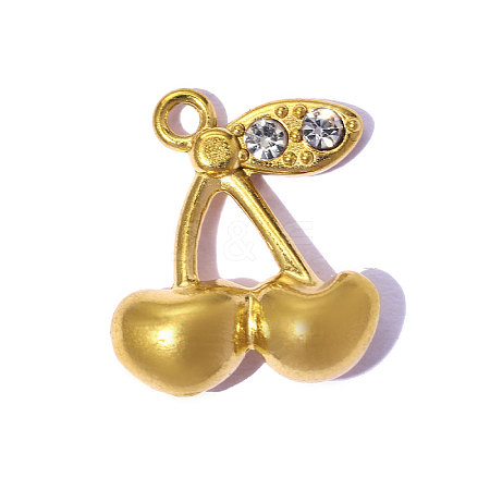 304 Stainless Steel & Rhinestone Pendants STAS-OY015-70G-1