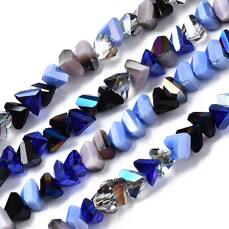 Electroplate Glass Beads Strands X-EGLA-N002-06F-1