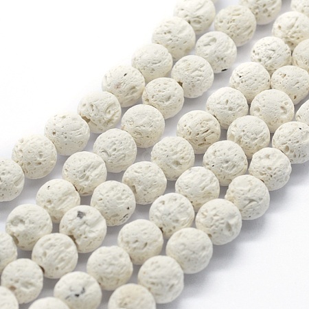 Natural Lava Rock Round Beads Strands G-E508-04-4mm-1