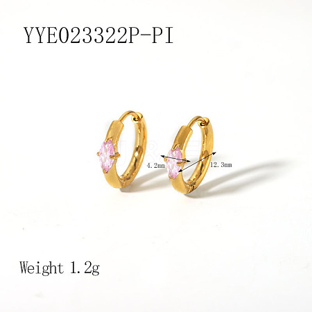 Elegant Stainless Steel Hoop Earrings QA3505-2-1