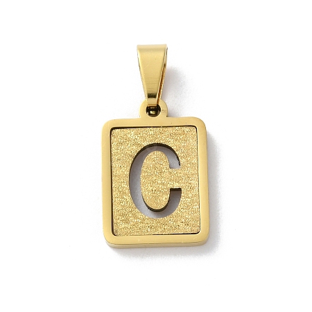 304 Stainless Steel Alphabet Pendants STAS-S152-01G-C-1