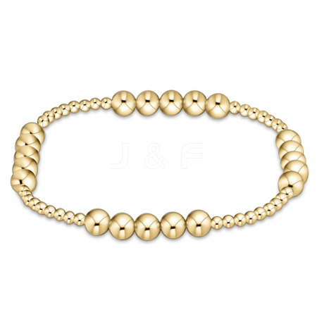 Bohemia Brass Round Beaded Stretch Bracelets TK0566-38-1