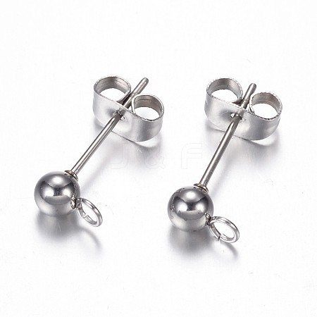Non-Tarnish 304 Stainless Steel Stud Earring Findings LS-STAS-G059-21-1