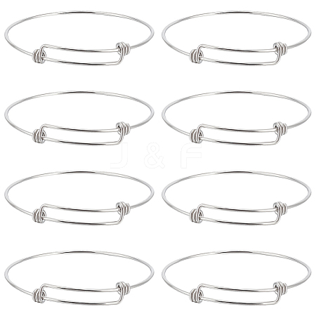 10Pcs Adjustable 304 Stainless Steel Bangles Making  MAK-BBC0001-16-1