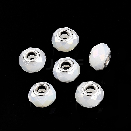 Imitation Jade Glass European Beads GPDL-N004-B14mm-A01-1