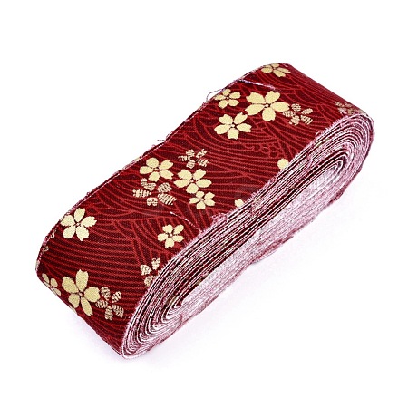 Japanese Kimono Style Floral Cotton Ribbon OCOR-I008-01B-03-1