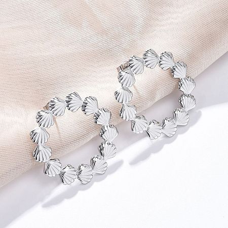 304 Stainless Steel Stud Earrings for Women EJEW-K306-18P-1
