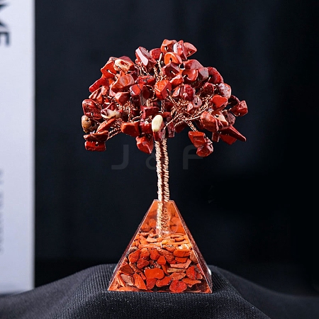 Natural Red Jasper Chips Tree Decorations PW-WG80578-05-1