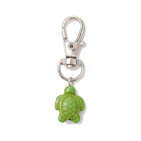 Tortoise Synthetic Turquoise Pendant Decoration HJEW-JM02294-1