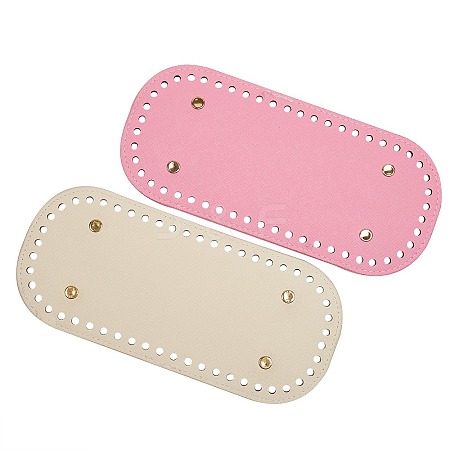 2Pcs 2 Colors PU Leather Knitting Crochet Bags Nail Bottom Shaper Pad DIY-SZ0001-84B-1