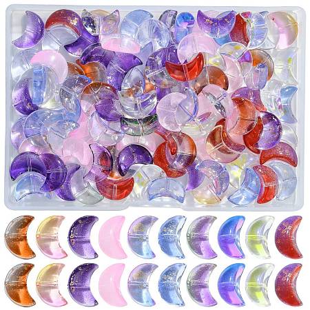 100Pcs Electroplate Transparent Glass Bead EGLA-SZ0001-42-1