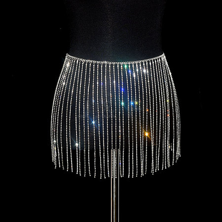 Full Crystal Rhinestone Tassel Skirt Body Chains WGA3B2D-08-1