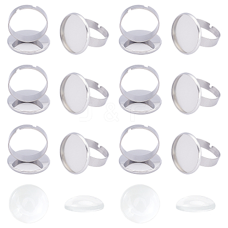 102Pcs DIY 304 Stainless Steel Adjustable Finger Ring Making Kits DIY-UN0002-51P-1