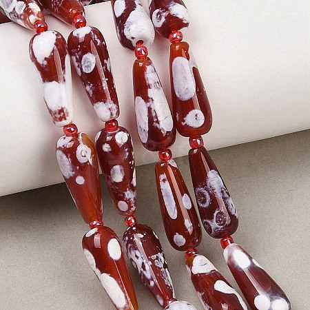 Natural Fire Crackle Agate Beads Strands G-K393-F01-8x20-1