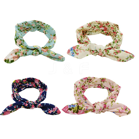 Cotton Print Elastic Baby Headbands OHAR-S197-001-1