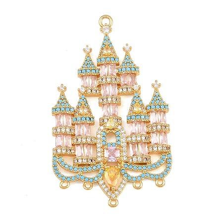 Brass Pave Cubic Zirconia Chandelier Component Links CU-CBA7392-14G-1