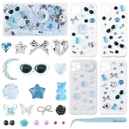 ABS Plastic Imitation Pearl & Alloy & Acrylic & Resin Cabochons Findings Kits DIY-FS0009-78-1