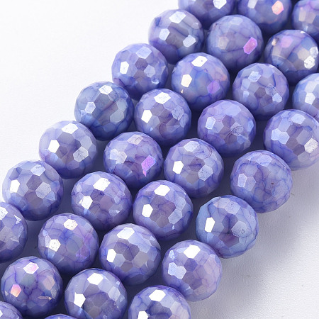 Opaque Baking Painted Glass Beads Strands EGLA-N006-005G-1