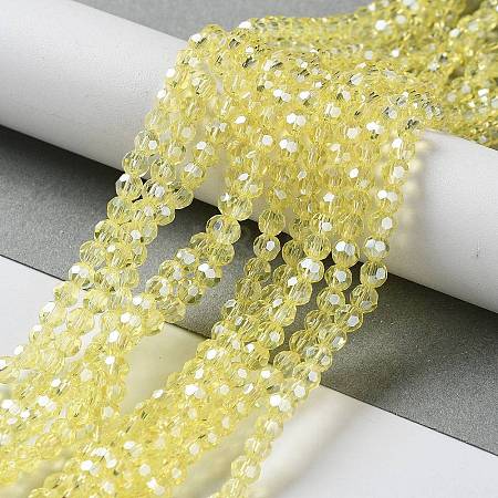 Electroplate Glass Bead Strands EGLA-R015-4mm-26-1