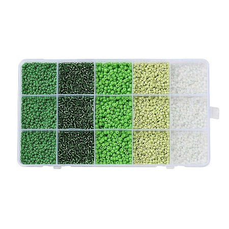 DIY 15 Grids ABS Plastic & Glass Seed Beads Jewelry Making Finding Beads Kits DIY-G119-02E-1