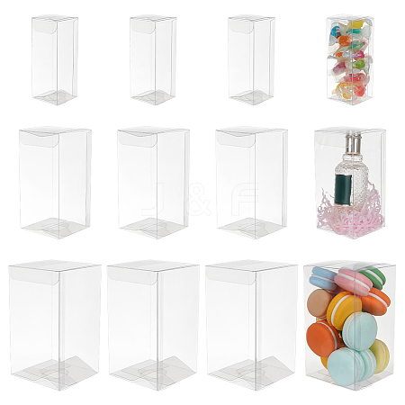 BENECREAT 30Pcs 3 Styles Rectangle Transparent Plastic PVC Box Gift Packaging CON-BC0007-29-1